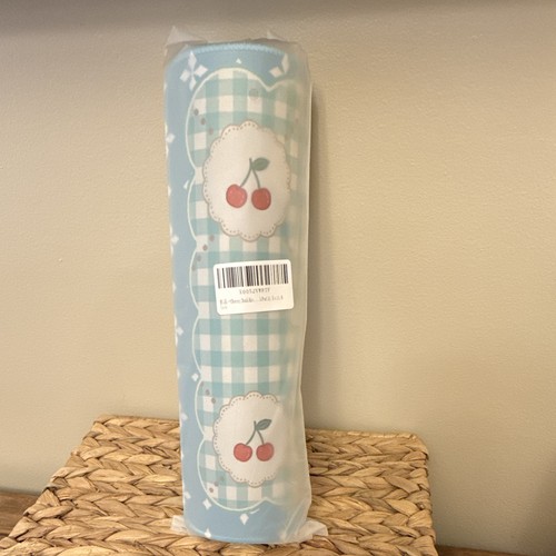 Blue gingham cherry pattern - blue,