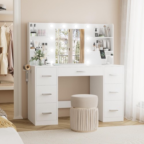 Vanity desk with mirror - vanity,